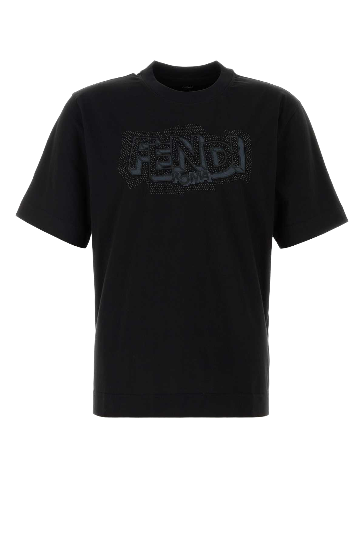 Black Cotton T-Shirt Nero Exterior