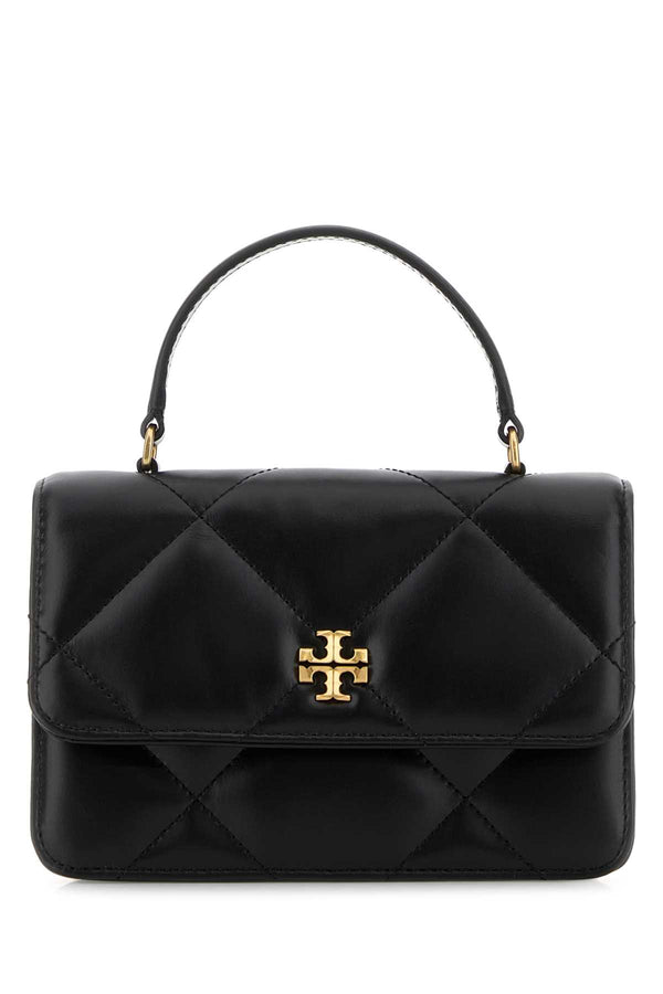 Tory Burch Diamond Main Body: 100% Cow Leather top handle bag in black