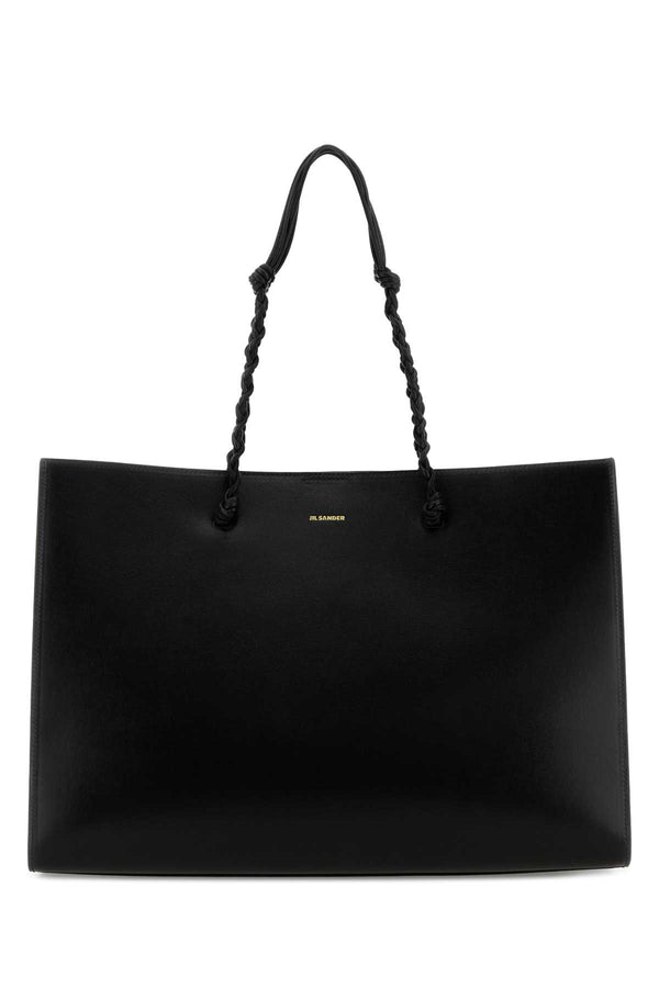 Jil Sander Shopping Exterior: 100% Calf Leather tote bag in black