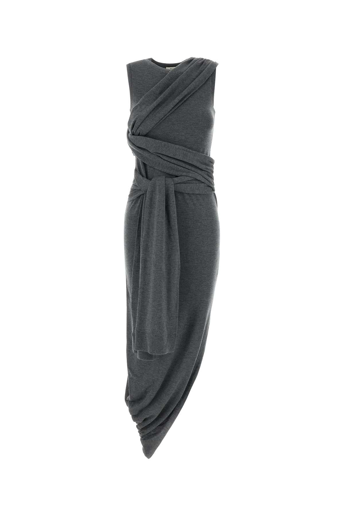 Grey Jersey Dress Charcoalmelange Exterior: Lyocell Merino Wool Abiti