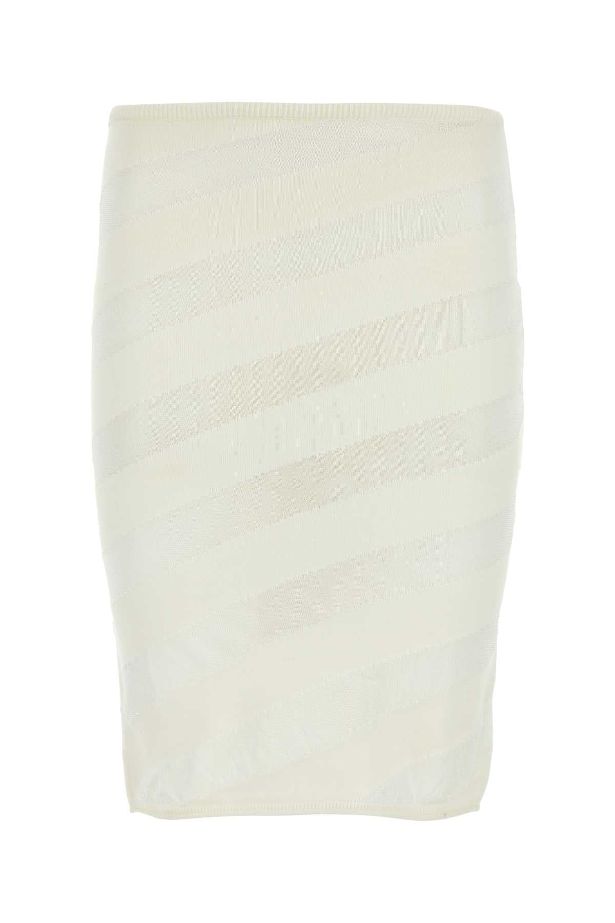 Ivory Viscose Blend Skirt White Exterior: Polyester Gonne