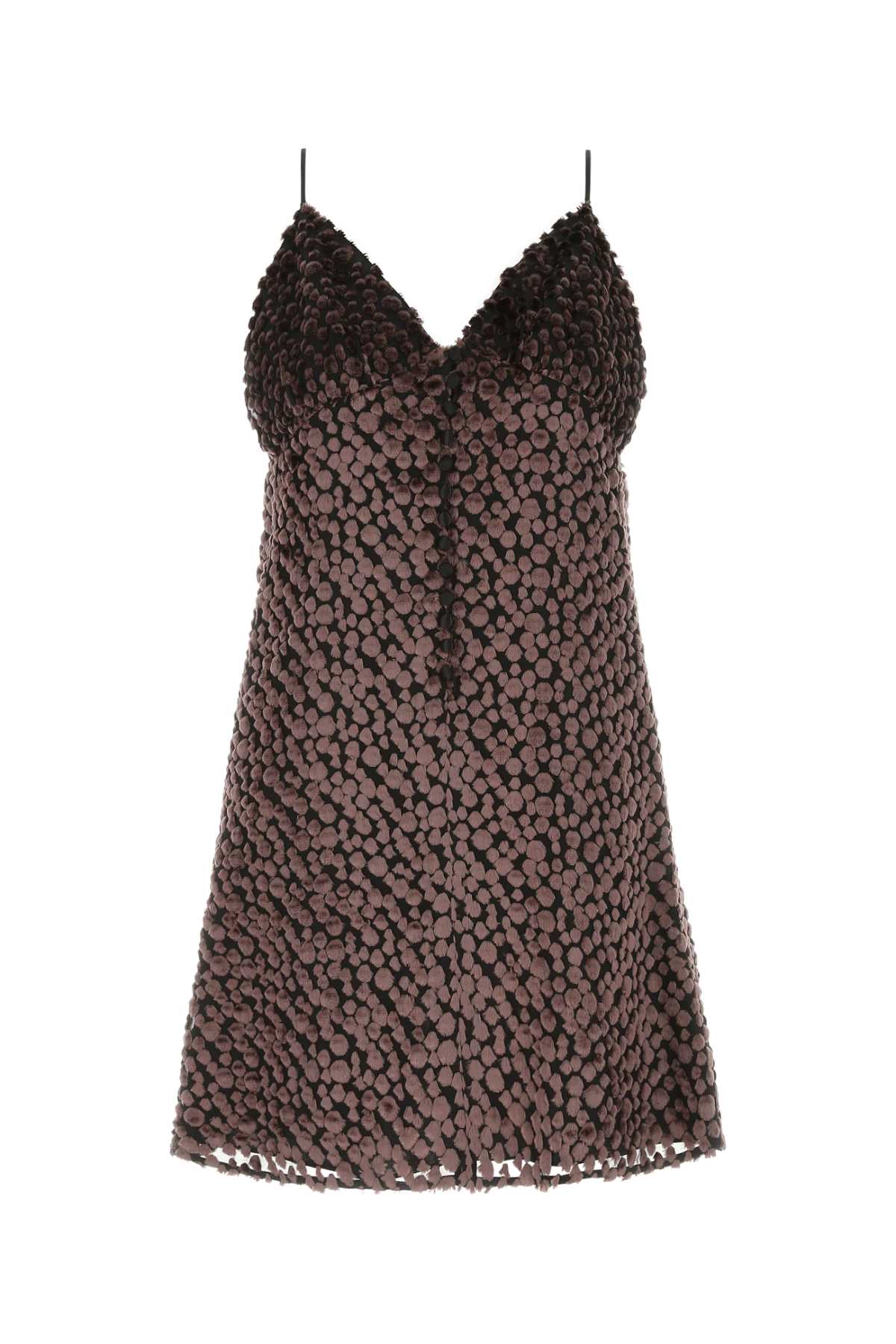 Two-Tone Velvet Mini Dress 5242 Abiti