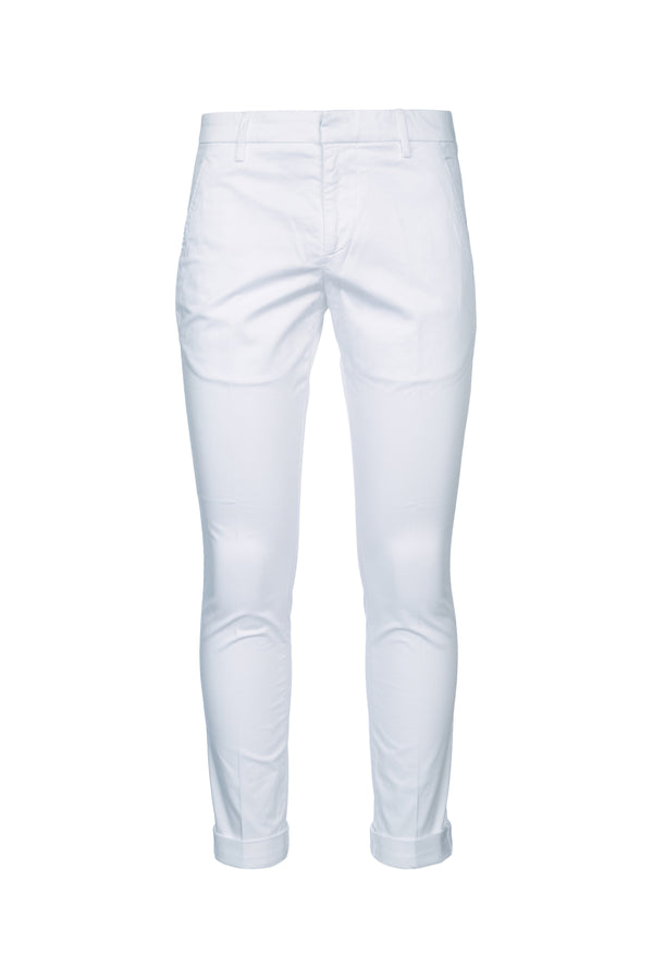 Dondup Gaubert 97% Cotton trousers in white