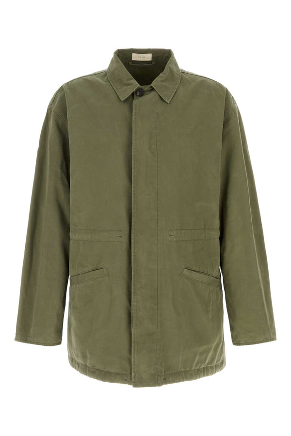 The Row Jacket Exterior: 100% Cotton. Lining: 100% Cotton jacket in green