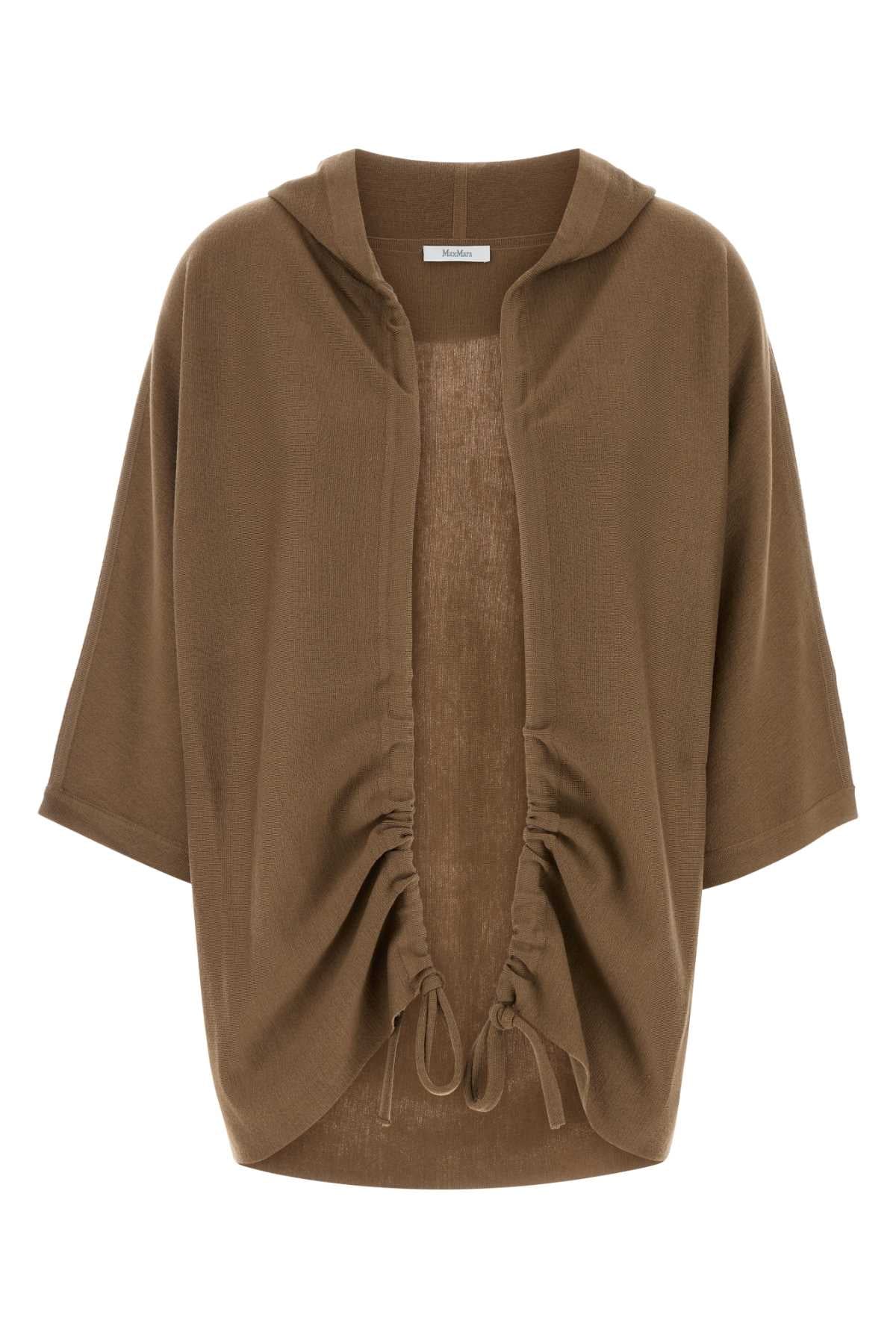 Brown Wool Aster Cardigan Nocciola Exterior: Virgin Maglieria