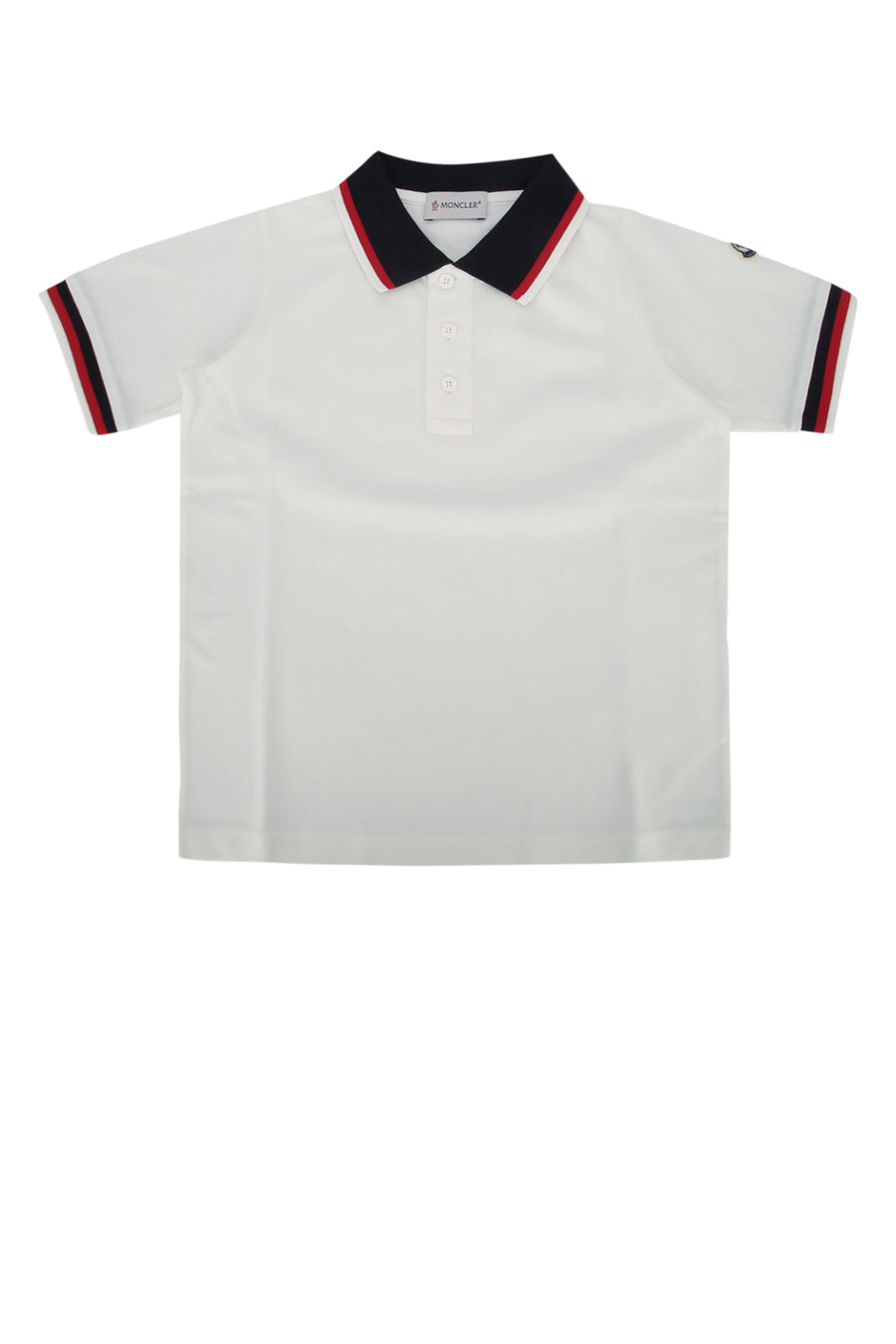Moncler Jr Polo 100% Cotton polo in white