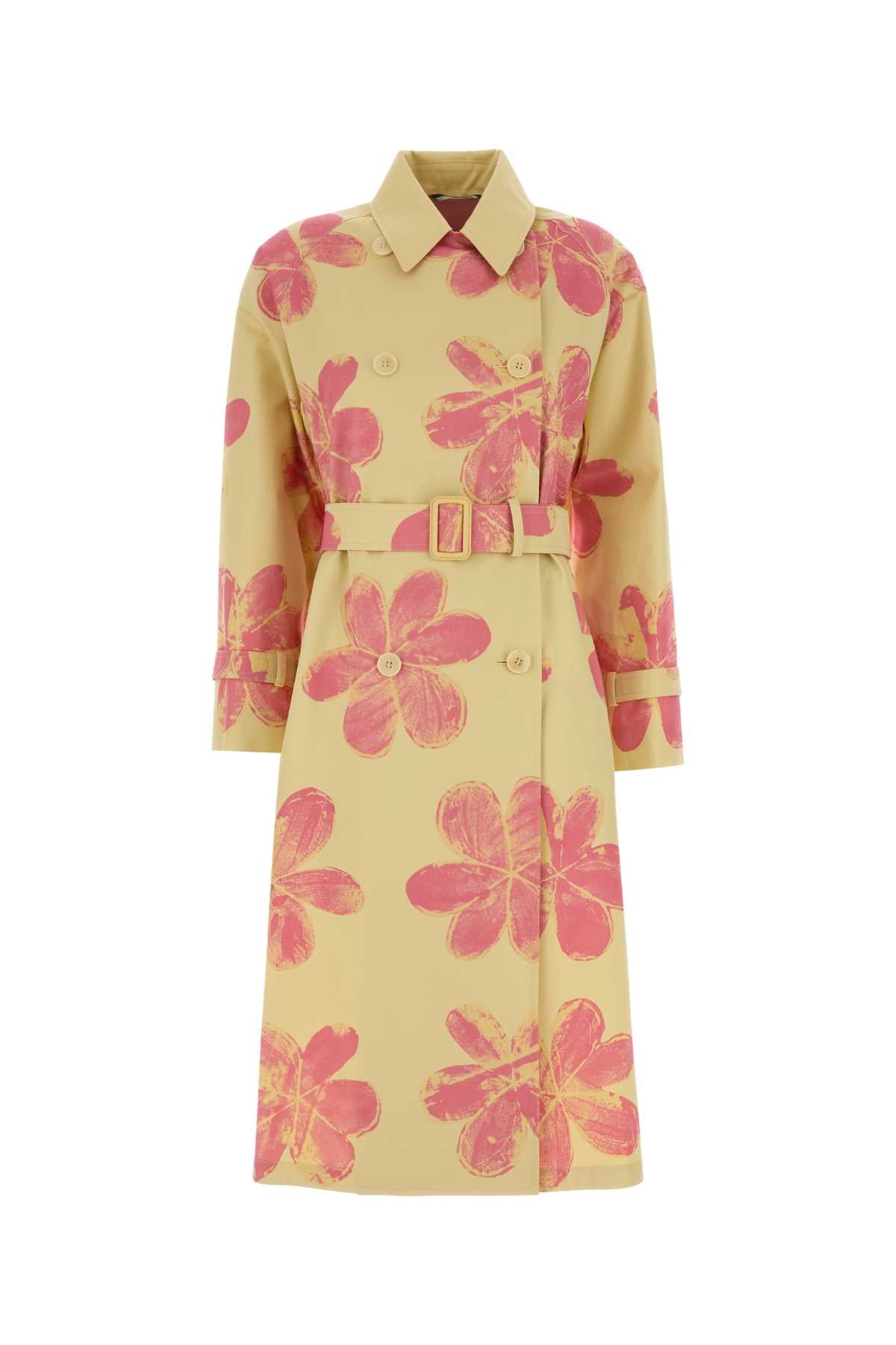 Printed Cotton Radioso Overcoat Multi Exterior: Trench