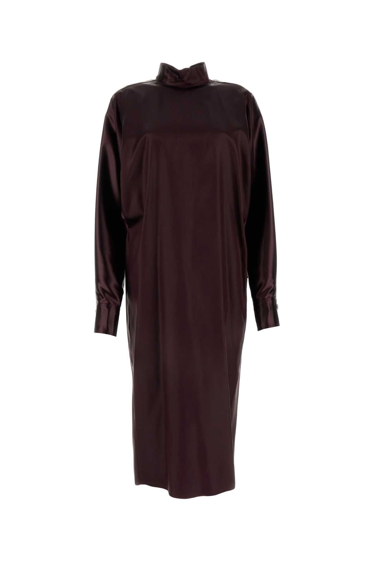 Burgundy Satin Dress Oxblood Exterior: Acetate Viscose Abiti