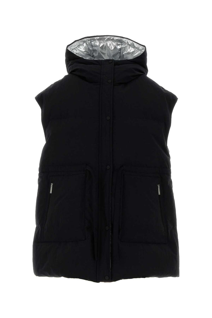 Black Polyester Blend Sleeveless Down Jacket Nero Piumini