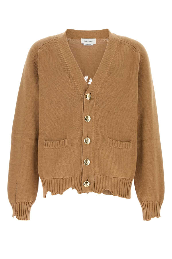 Alexander McQueen Exterior: 100% Cotton cardigan in beige