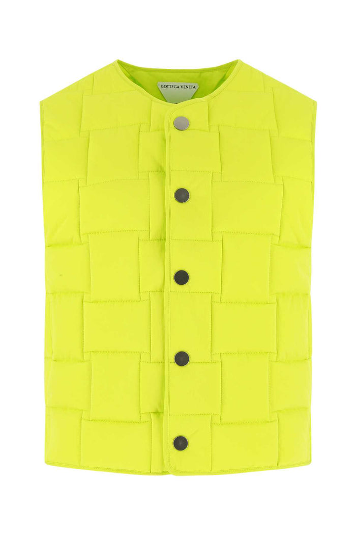 Acid Green Nylon Padded Vest 7214 Giacche E Gilet