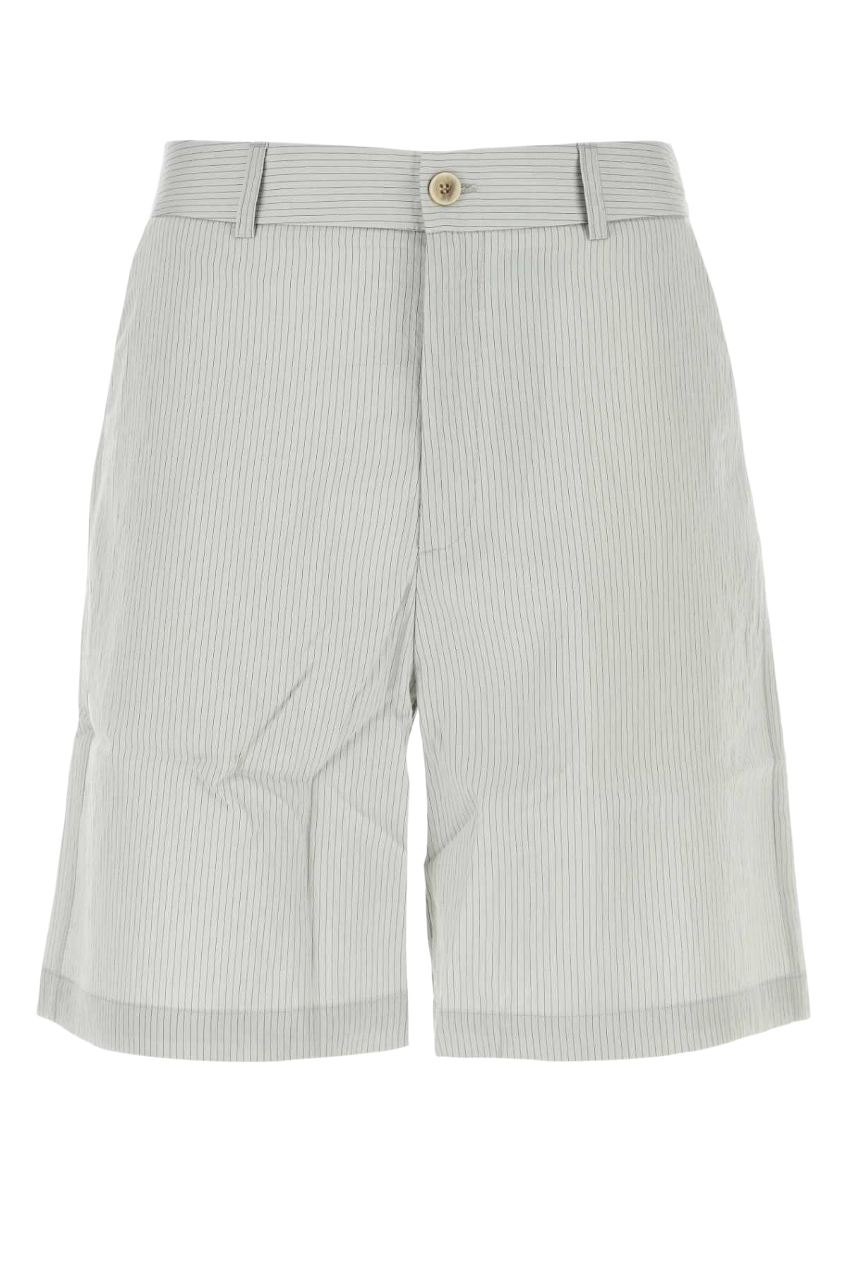 Embroidered Modal Blend Nicolas Bermuda Shorts Grey