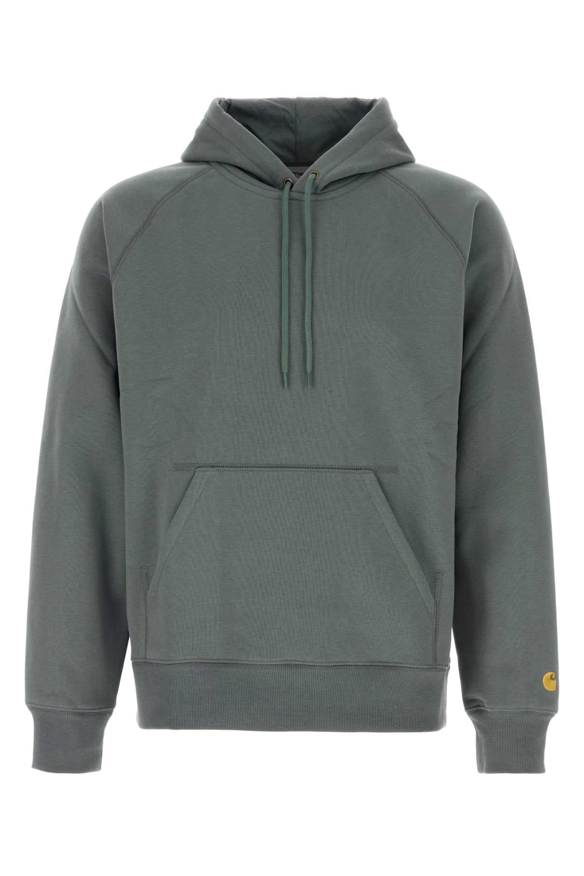 Air Force Blue Cotton Blend Hooded Chase Sweat Cozybluegold Exterior: Polyester Felpe