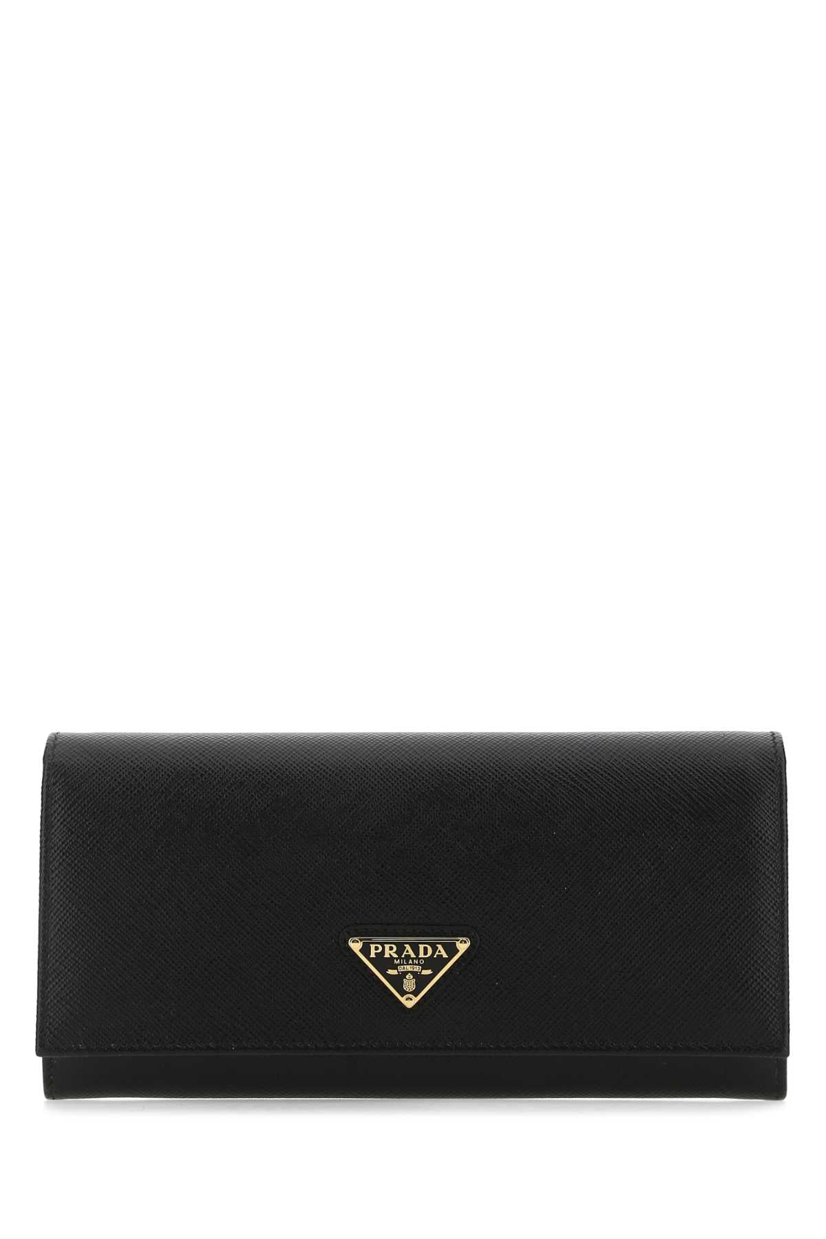 Black Leather Wallet F0002 Vitello Portafogli
