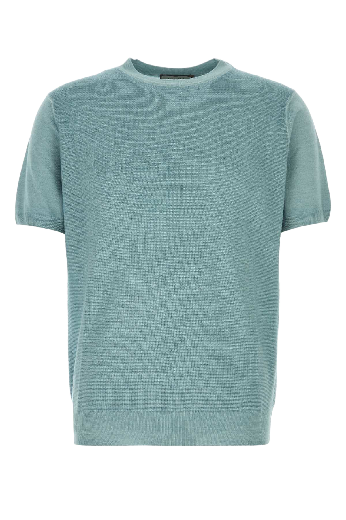 Light Blue Knit T-Shirt Verdeacqua Exterior: Wool Silk