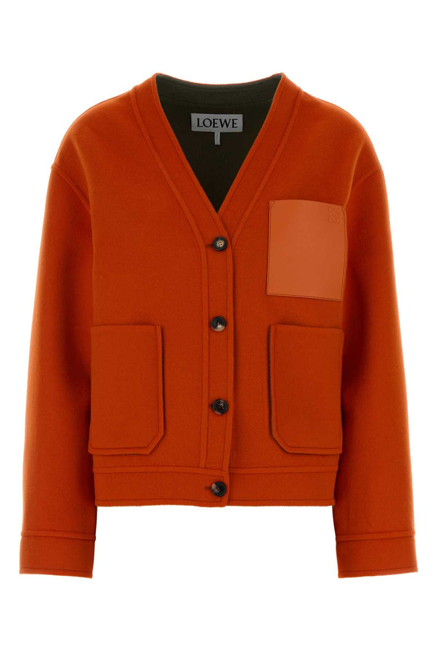 Loewe 90% Wool 10% Cashmere cardigan in orange
