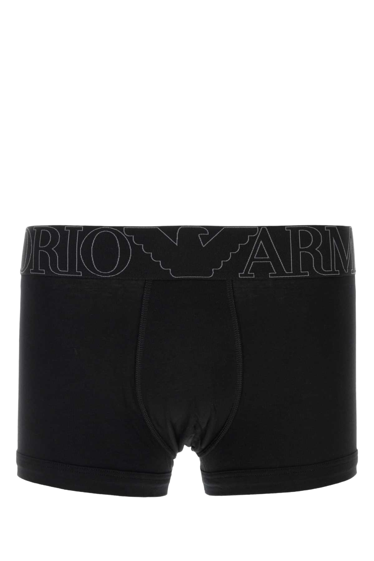 Black Stretch Cotton Boxer Exterior: Elastane Intimo