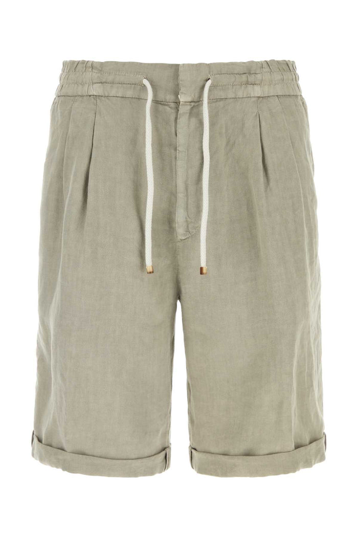 Dove Grey Linen Bermuda Shorts Brownfreddo Exterior: Pantaloni