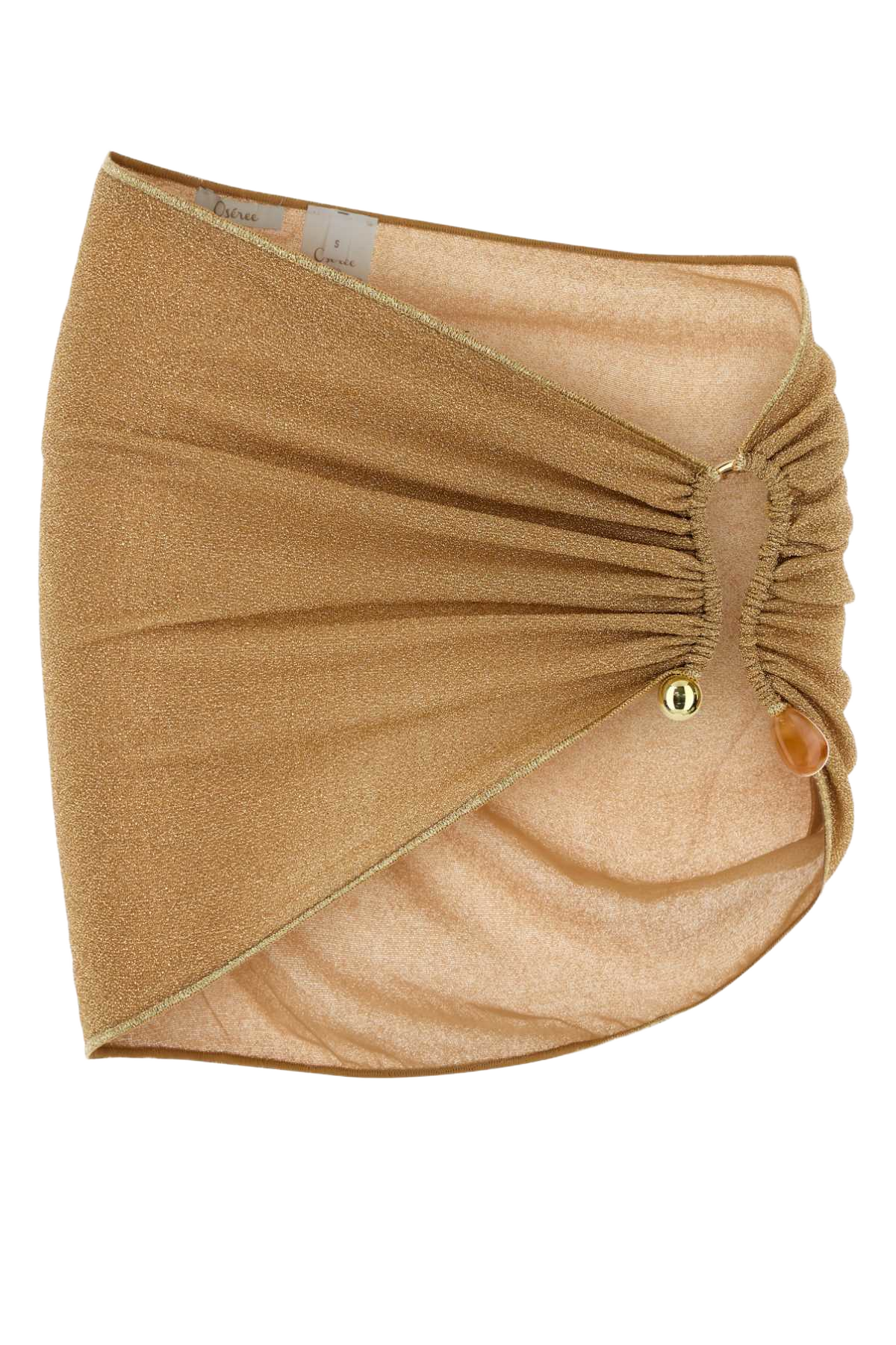 Gold Nylon Blend Lumiere Sarong Costumi Da Bagno