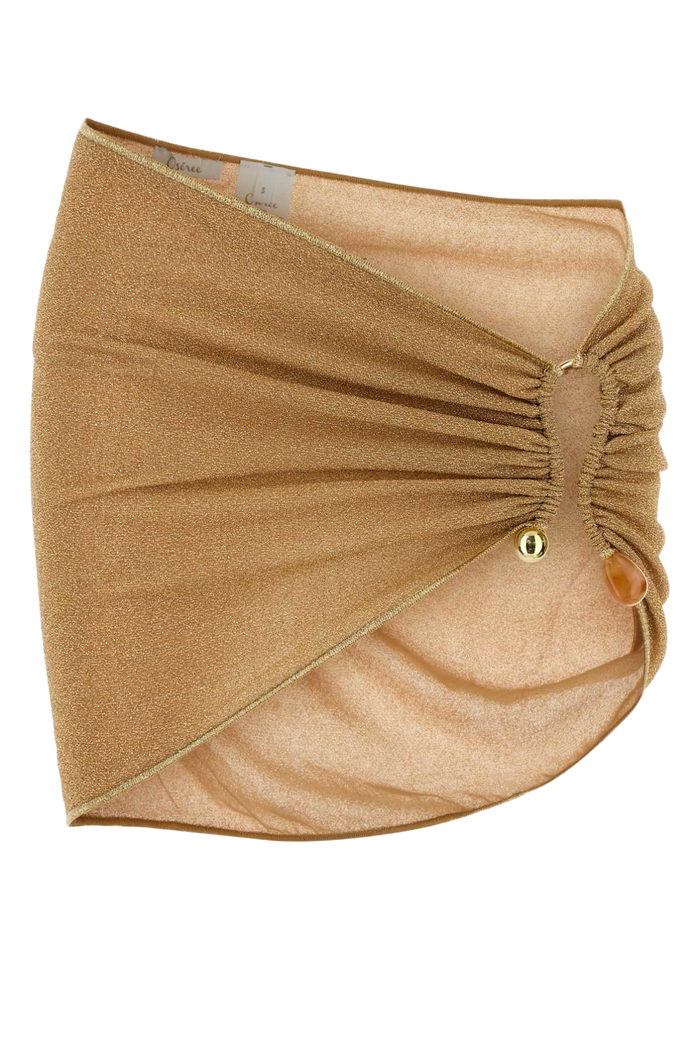 Gold Nylon Blend Lumiere Sarong Costumi Da Bagno