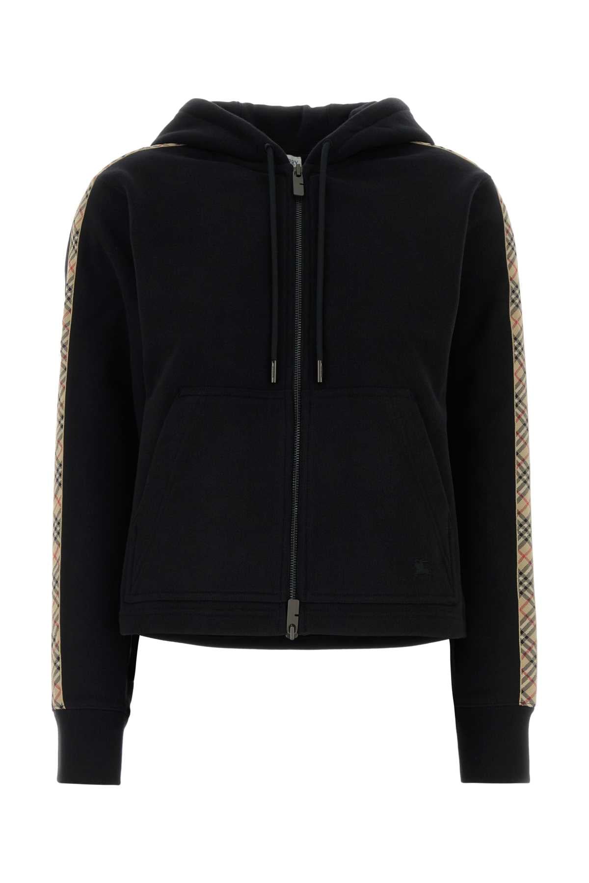 Black Cotton Sweatshirt Felpe