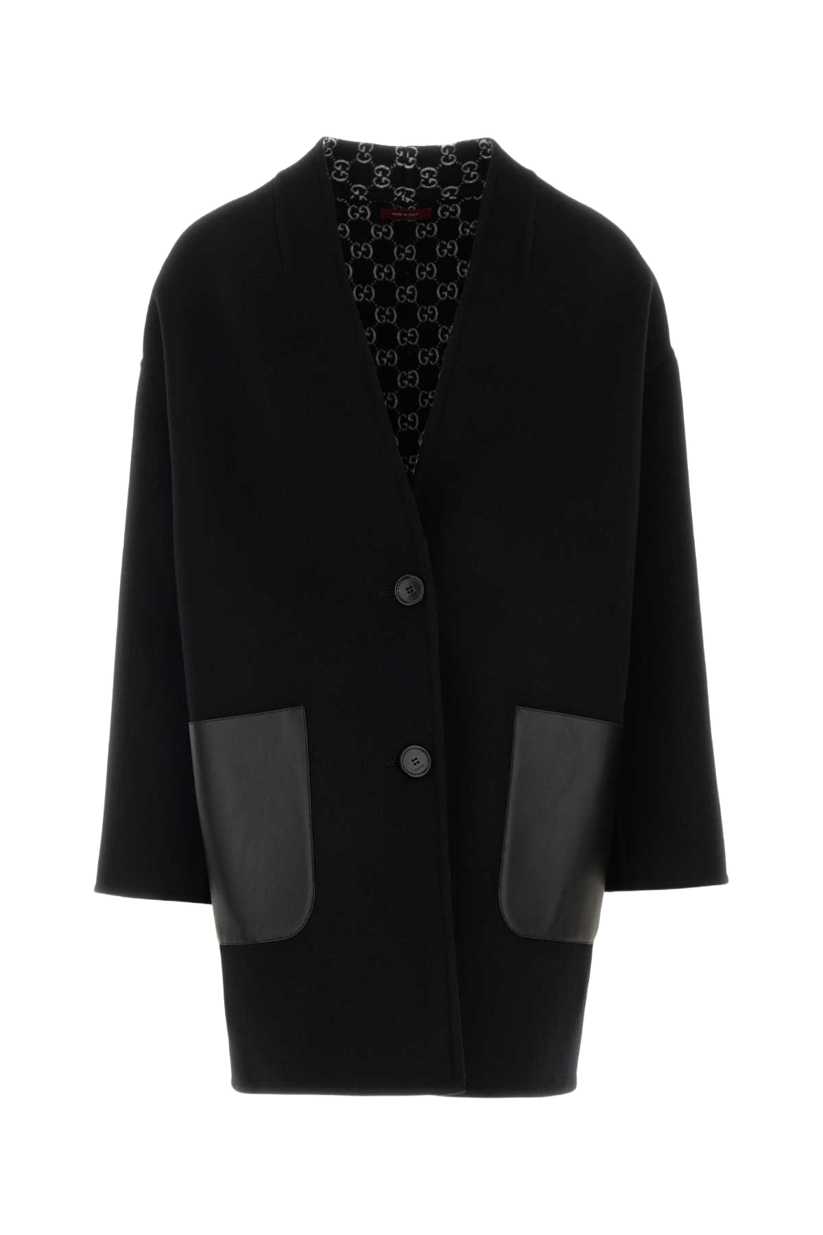 Black Wool Blend Reversible Coat Nerococoanero Mix Cappotti