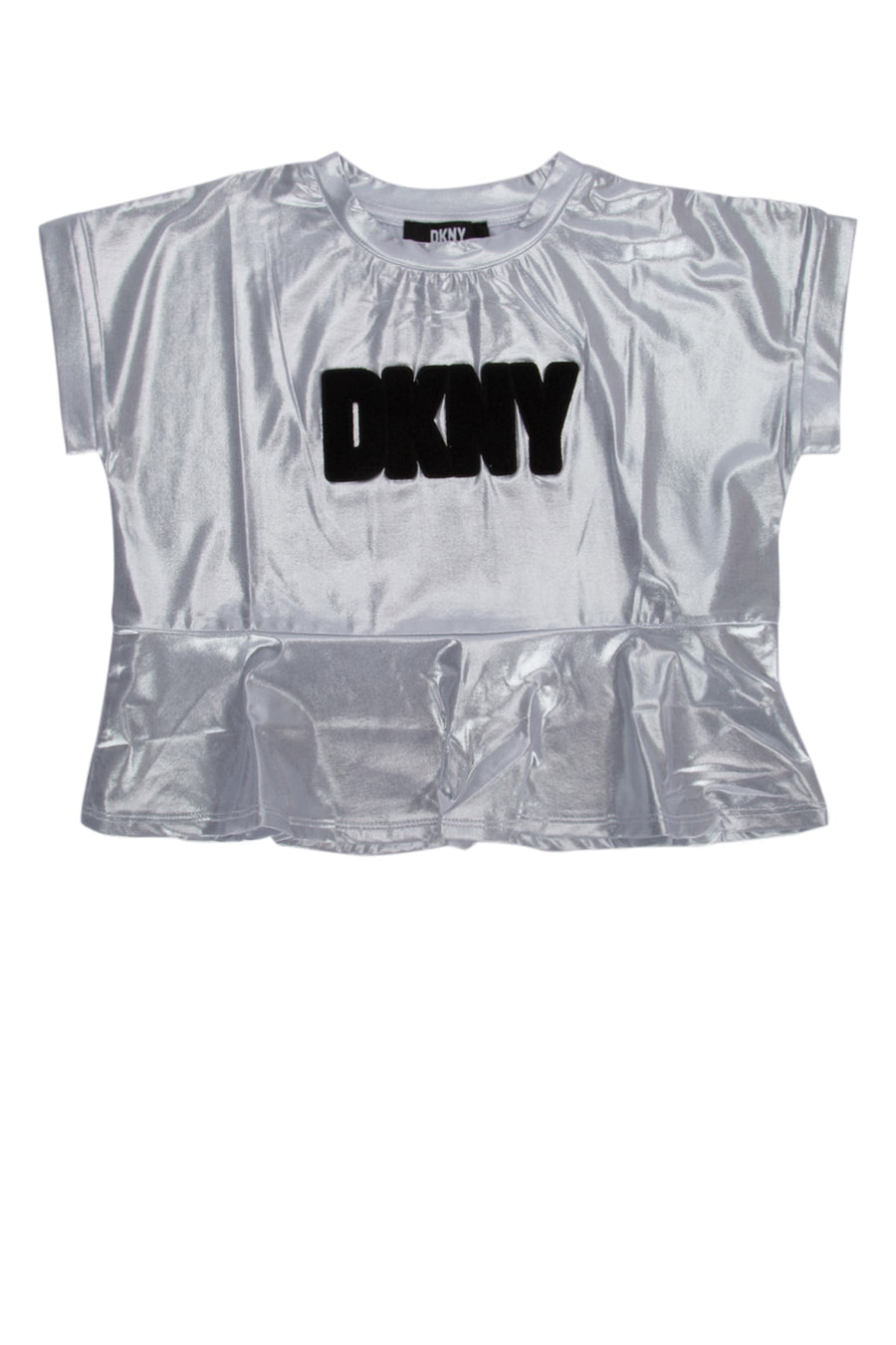 Dkny Junior 95% Polyester t-shirt in silver