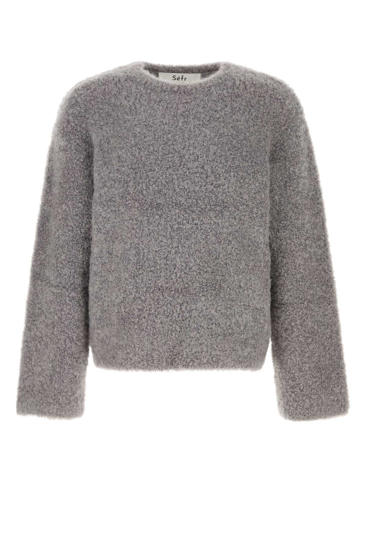 Grey Stretch Mohair Blend Jermaine Sweater Fuzzybouclé Maglieria