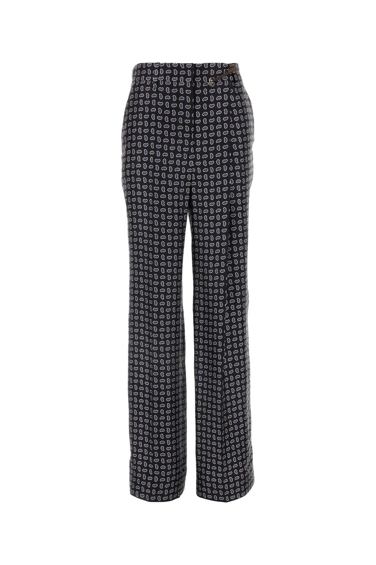 Printed Silk Pant Bleu Se-ottone Pantaloni
