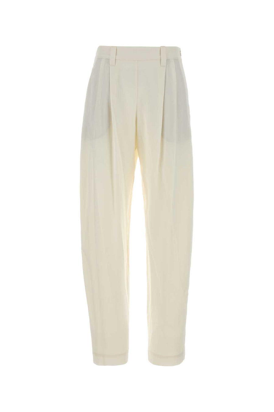 Brunello Cucinelli 100% Silk trousers in white