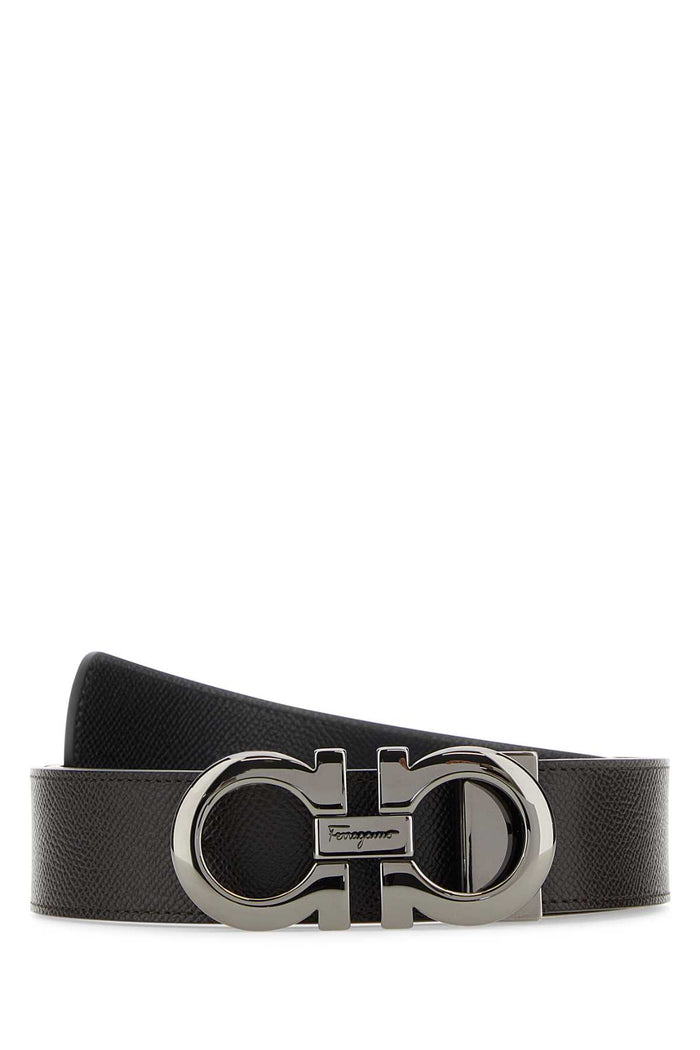 Dark Brown Leather Reversible Belt Tmoronero Calf Cinture