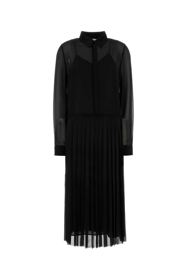AMI Paris Midi Exterior: 100% Polyester dress in black