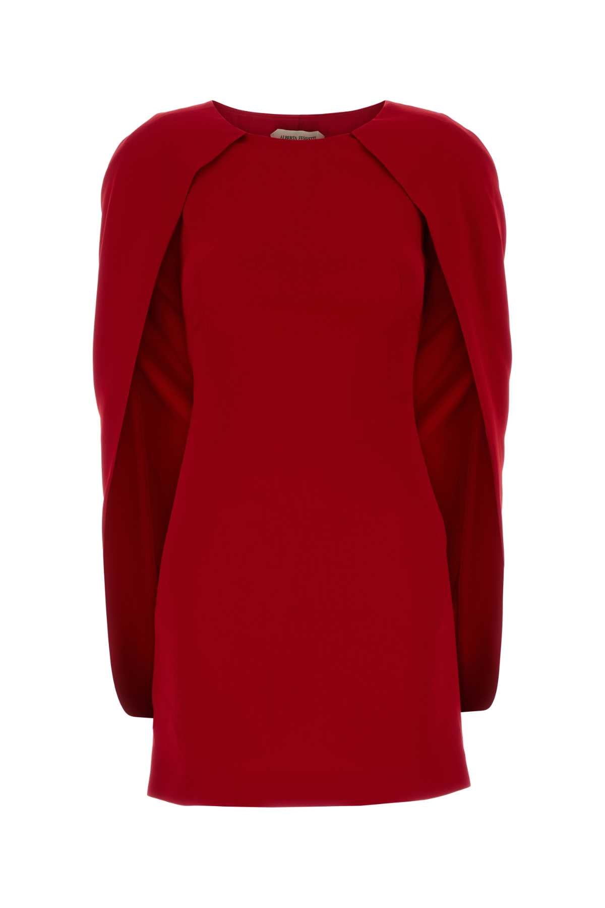 Red Stretch Crepe Mini Dress Rosso Abiti