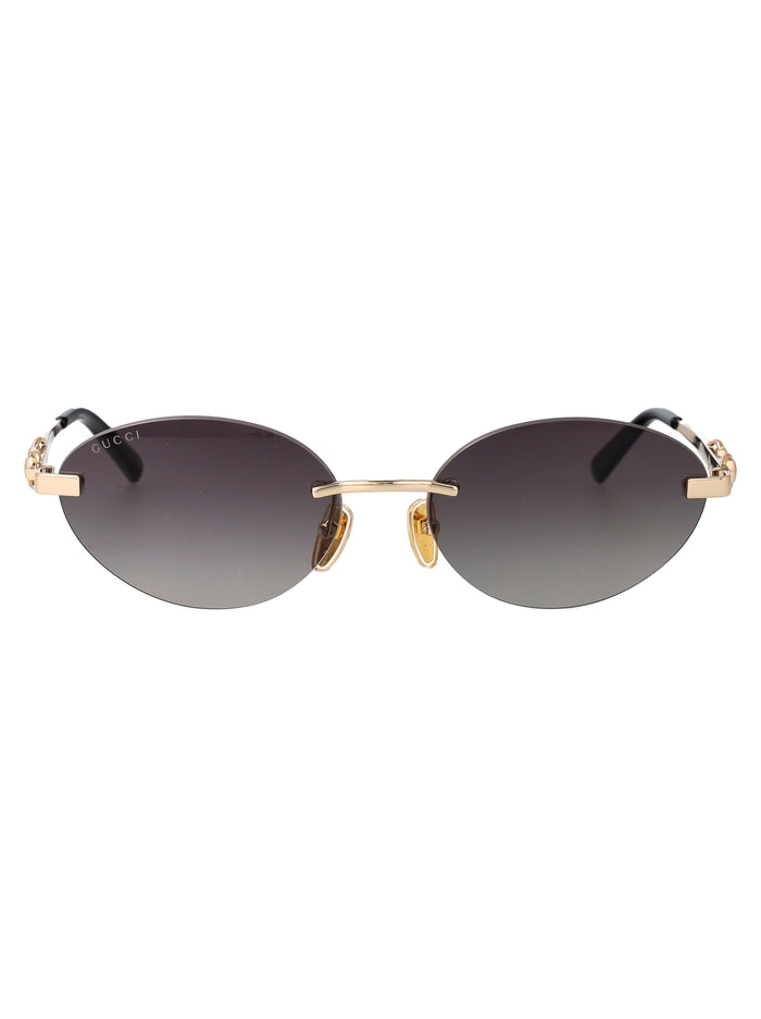 Gg2051s Gold-gold-grey Metal Sunglasses