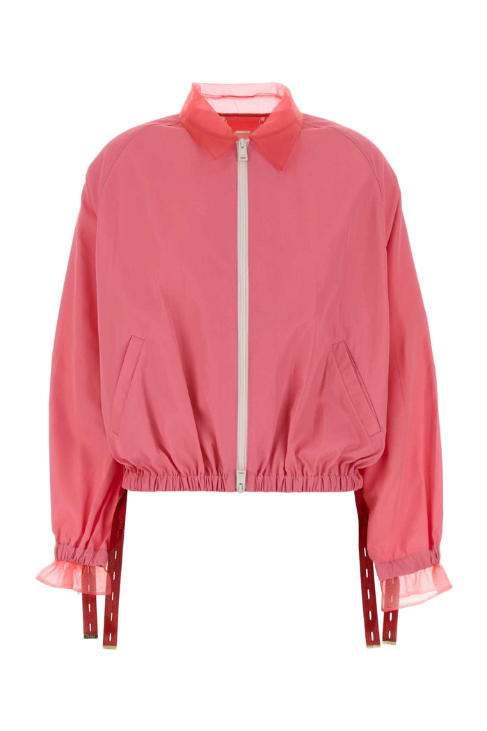 Fluo Pink Viscose Blend Jacket Azalea-26 Giacche E Gilet