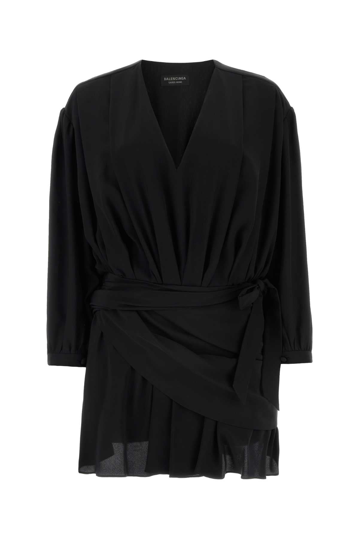 Black Crepe Mini Dress Exterior: Silk Abiti