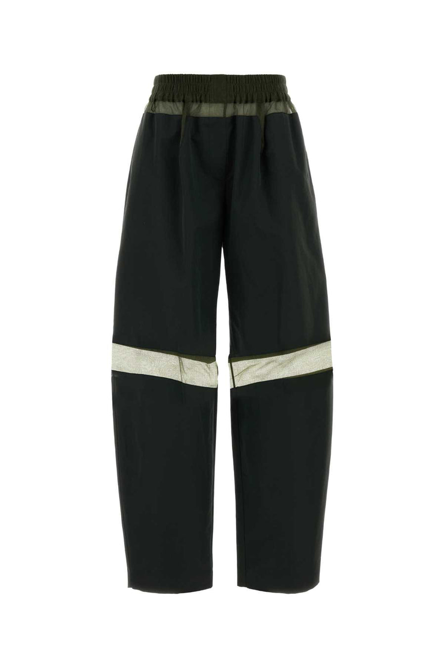 Fendi Exterior 1: 67% Cotton 33% Nylon; Exterior 2: 100% Silk trousers in black