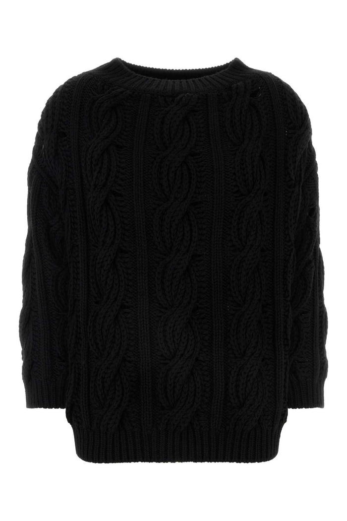 Black Wool Sweater Nero Exterior: Virgin Maglieria