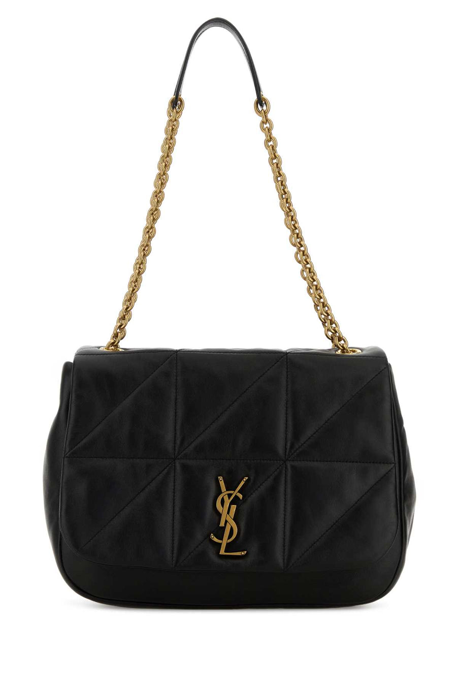 Saint Laurent Jamie Exterior: 100% Lamb; Lining: 100% Cotton; Finishing: Antiqued golden metal shoulder bag in black