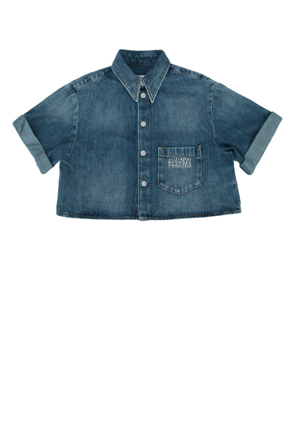 Mm6 Kids 100% Cotton shirt in blue