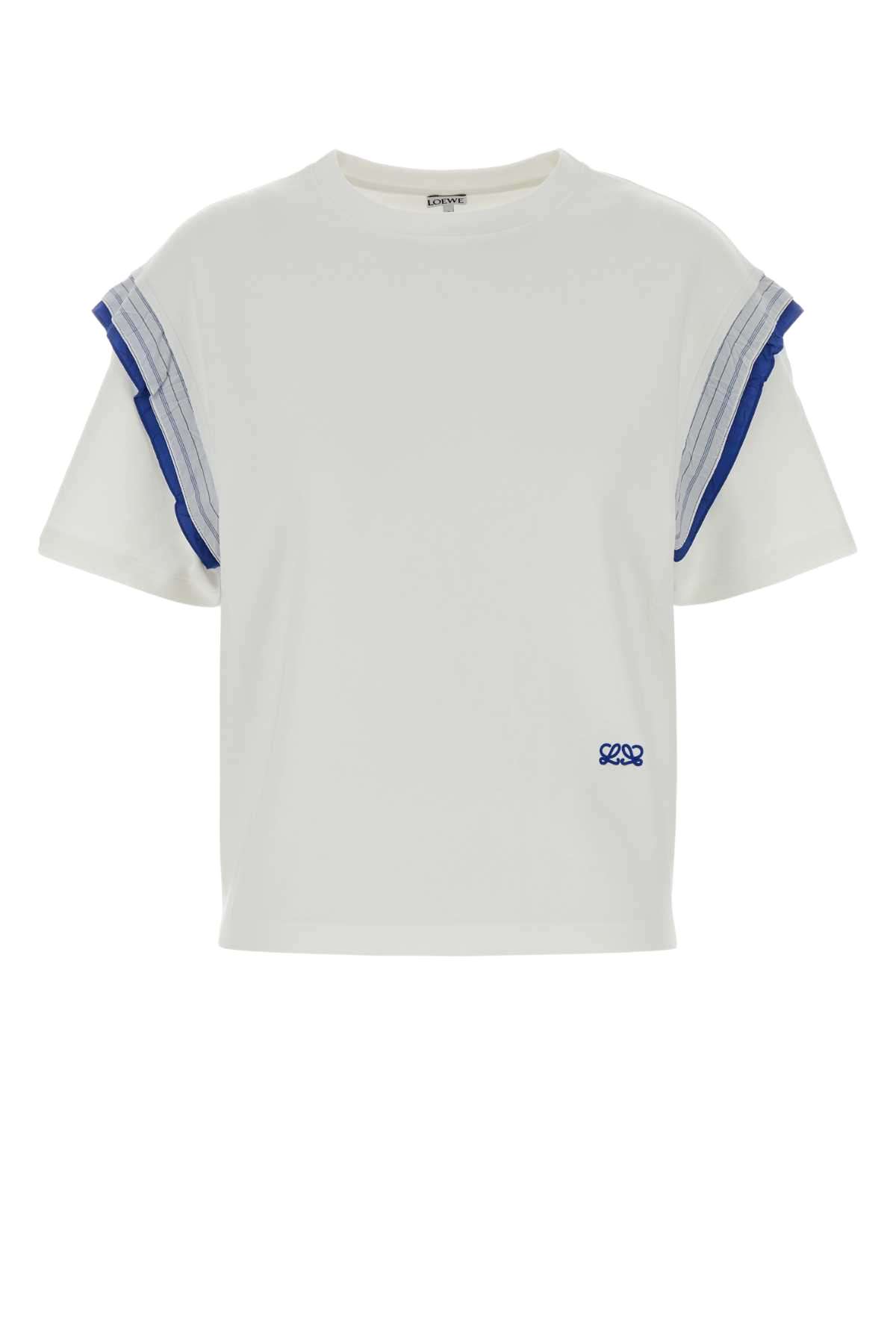 White Cotton T-Shirt Exterior: Nylon