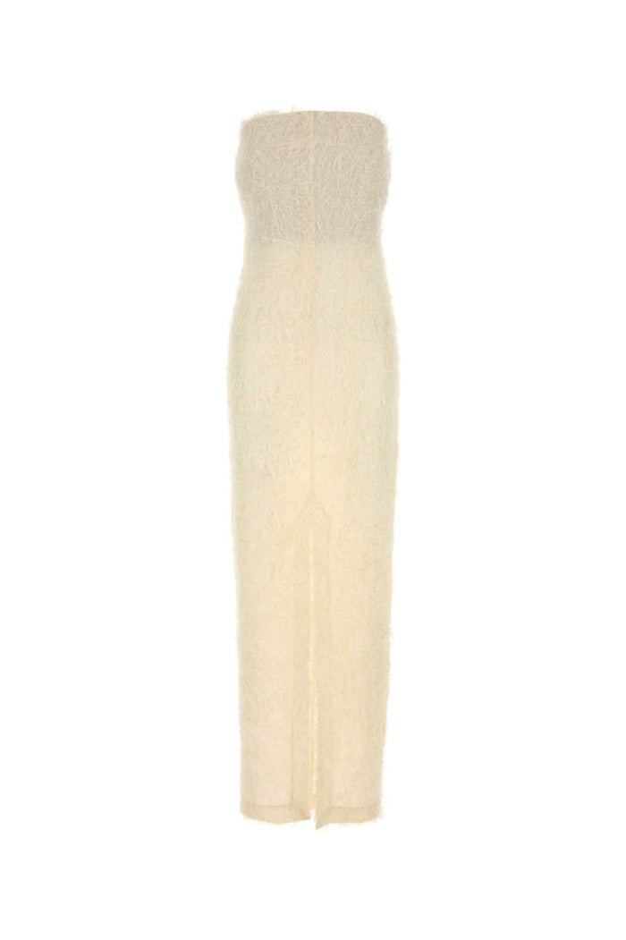 Ivory Fil Coupe Dress Ecru Exterior: Viscose Abiti