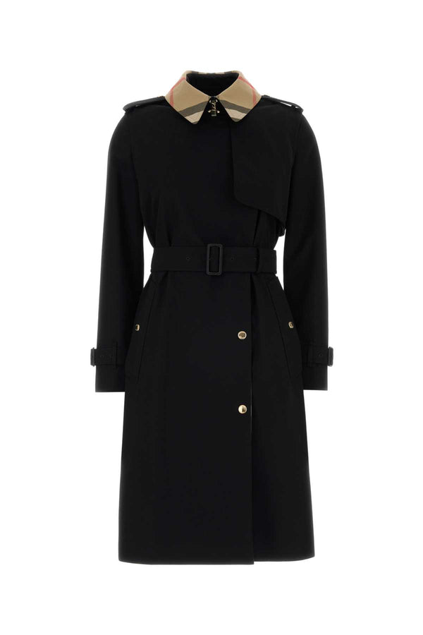 Burberry Exterior: 100% Cotton trench coat in black