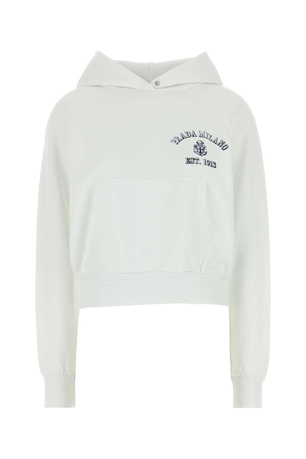 White Cotton Sweatshirt Bianco Felpe