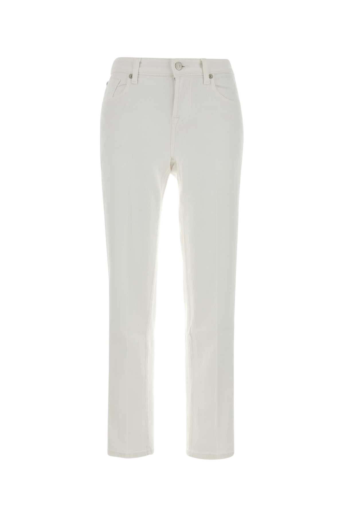 White Stretch Denim Calie Jeans Bianco