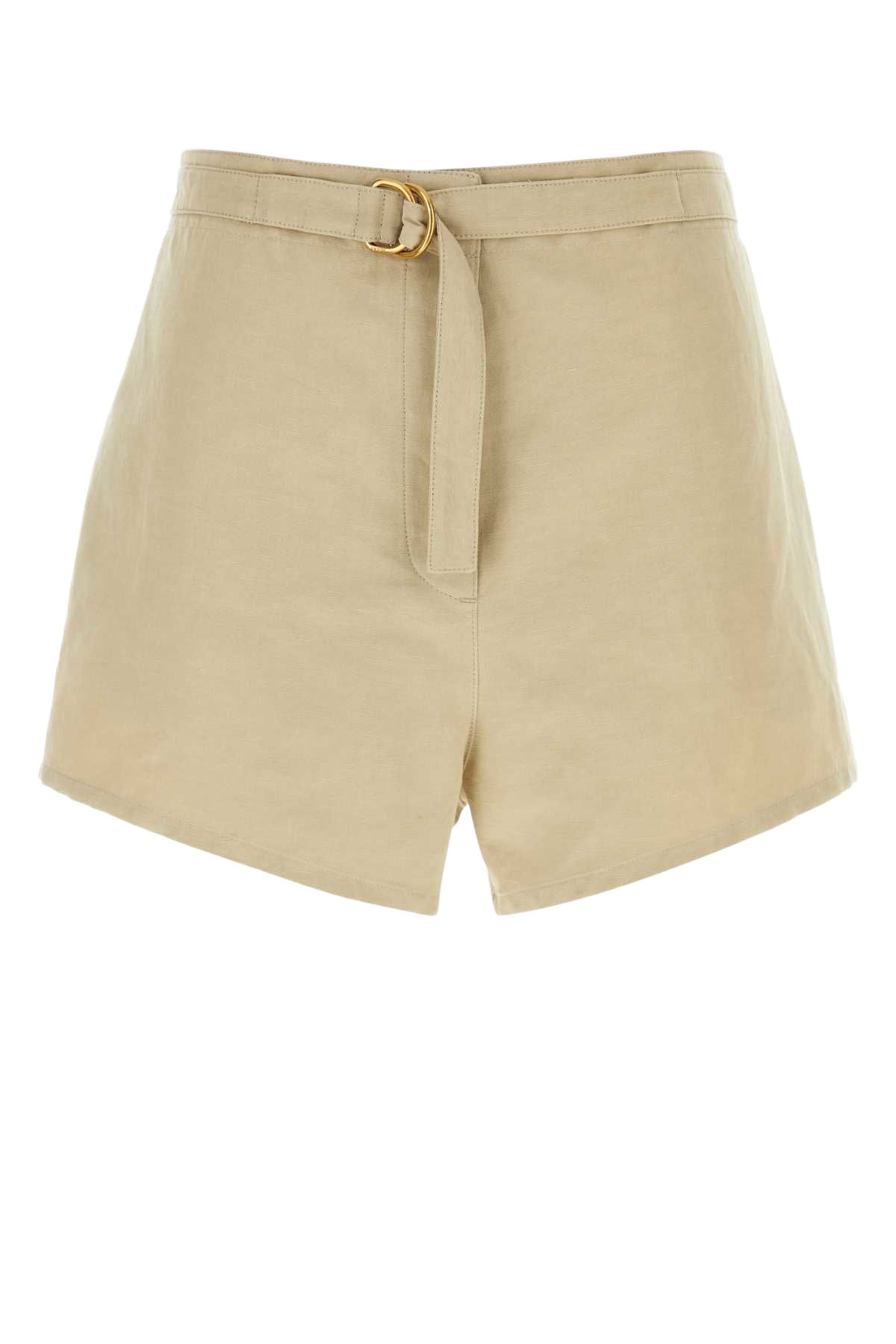 Beige Cotton Blend Shorts Corda Exterior: Linen