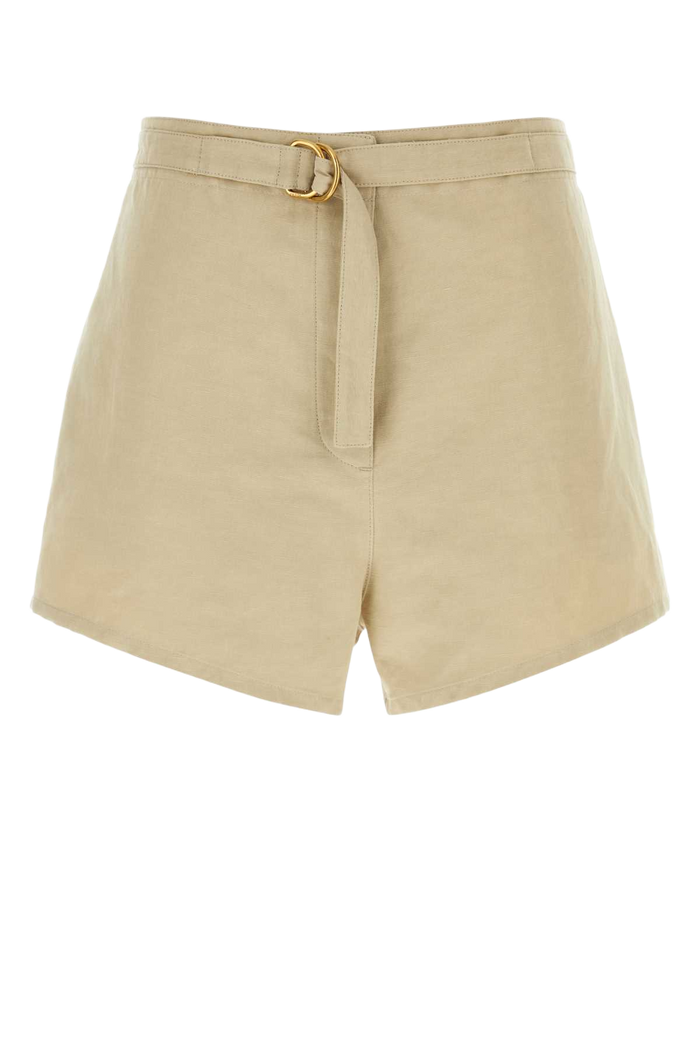 Beige Cotton Blend Shorts Corda Exterior: Linen