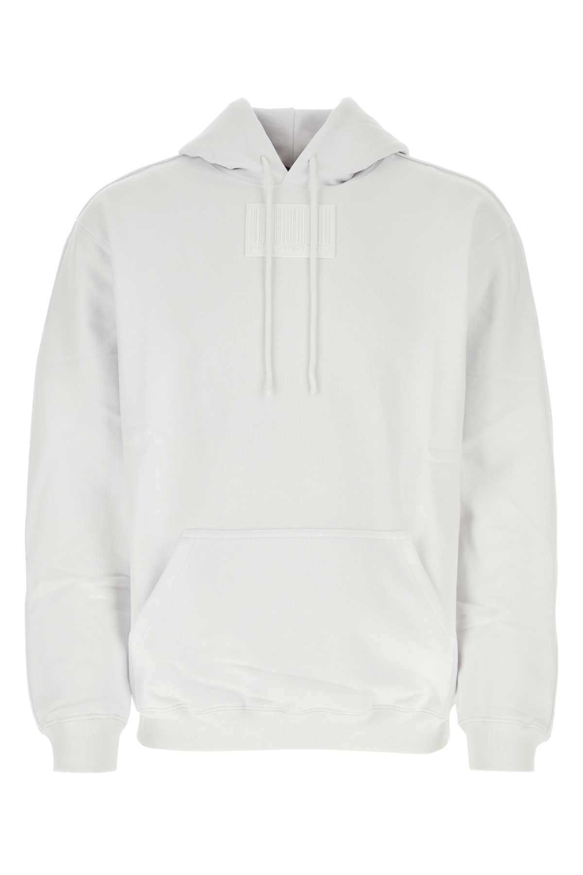 White Cotton Blend Oversize Sweatshirt Exterior: Polyester Felpe