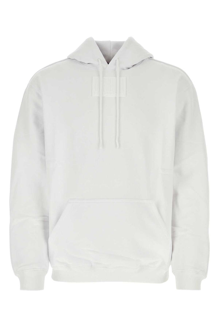 White Cotton Blend Oversize Sweatshirt Exterior: Polyester Felpe