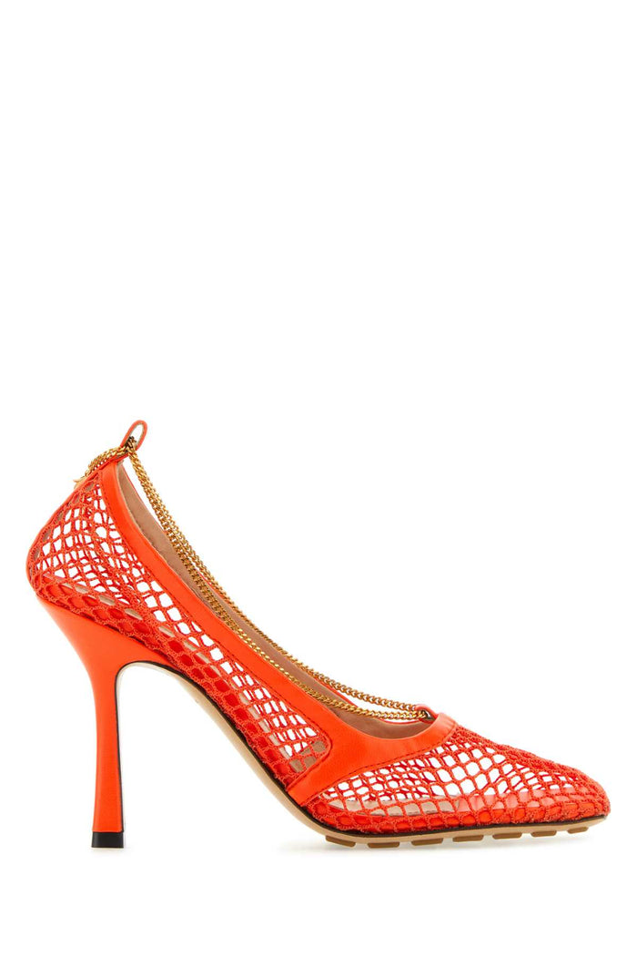 Orange Mesh Stretch Pumps Scarpe Con Tacco